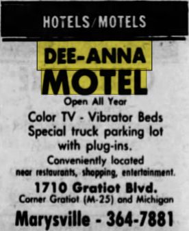 Dee-Anna Motel - Oct 1976 Ad
